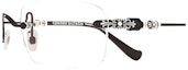 Shop Chrome Hearts 无框矩形光学眼镜 黑色 男女通用 Pillsiii-mbk-mbk-p
