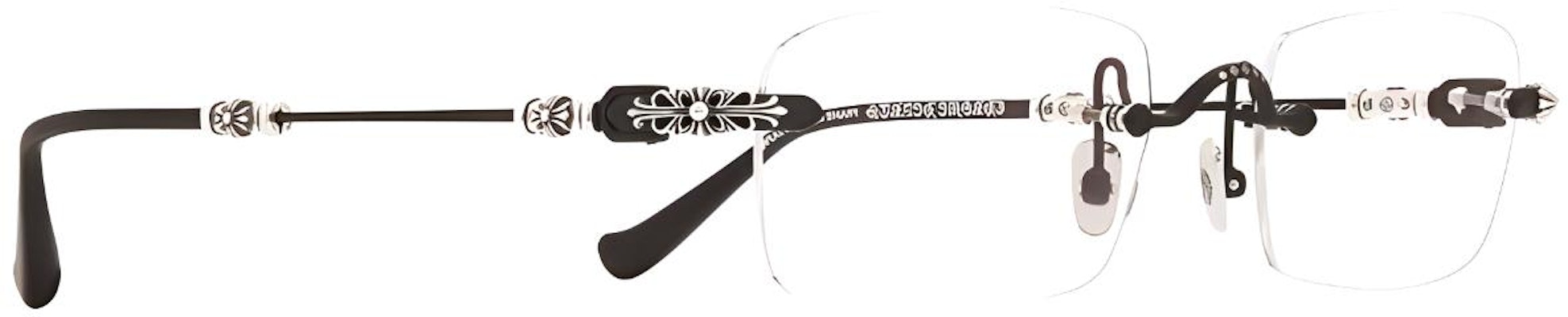 Chrome Hearts 无框矩形光学眼镜 黑色 男女通用 Pillsiii-mbk-mbk-p Purchase Chrome Hearts 无框矩形光学眼镜 黑色 男女通用 Pillsiii-mbk-mbk-p