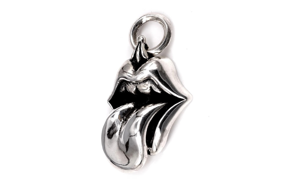 Chrome Hearts Rolling Stones Tongue 925 Silver Pendant Unisex Couple Jewelry Silver CH000755