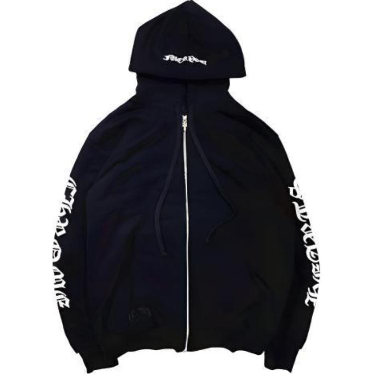 Chrome Hearts Sanskrit Horseshoe Print Lightweight Hoodie Black Unisex CH-024