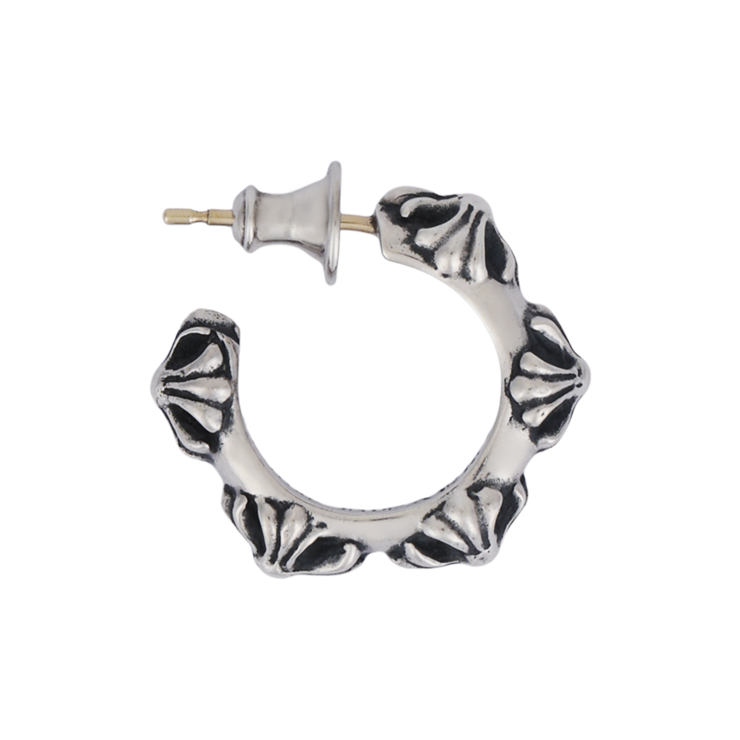 Chrome Hearts SBT Cross Hoop Earring Single Silver 925 Unisex CH-ED-799