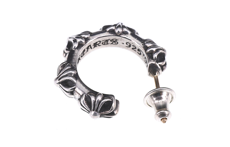 Shop Chrome Hearts SBT十字吊坠925银单只耳环男女通用 CH-ED-799