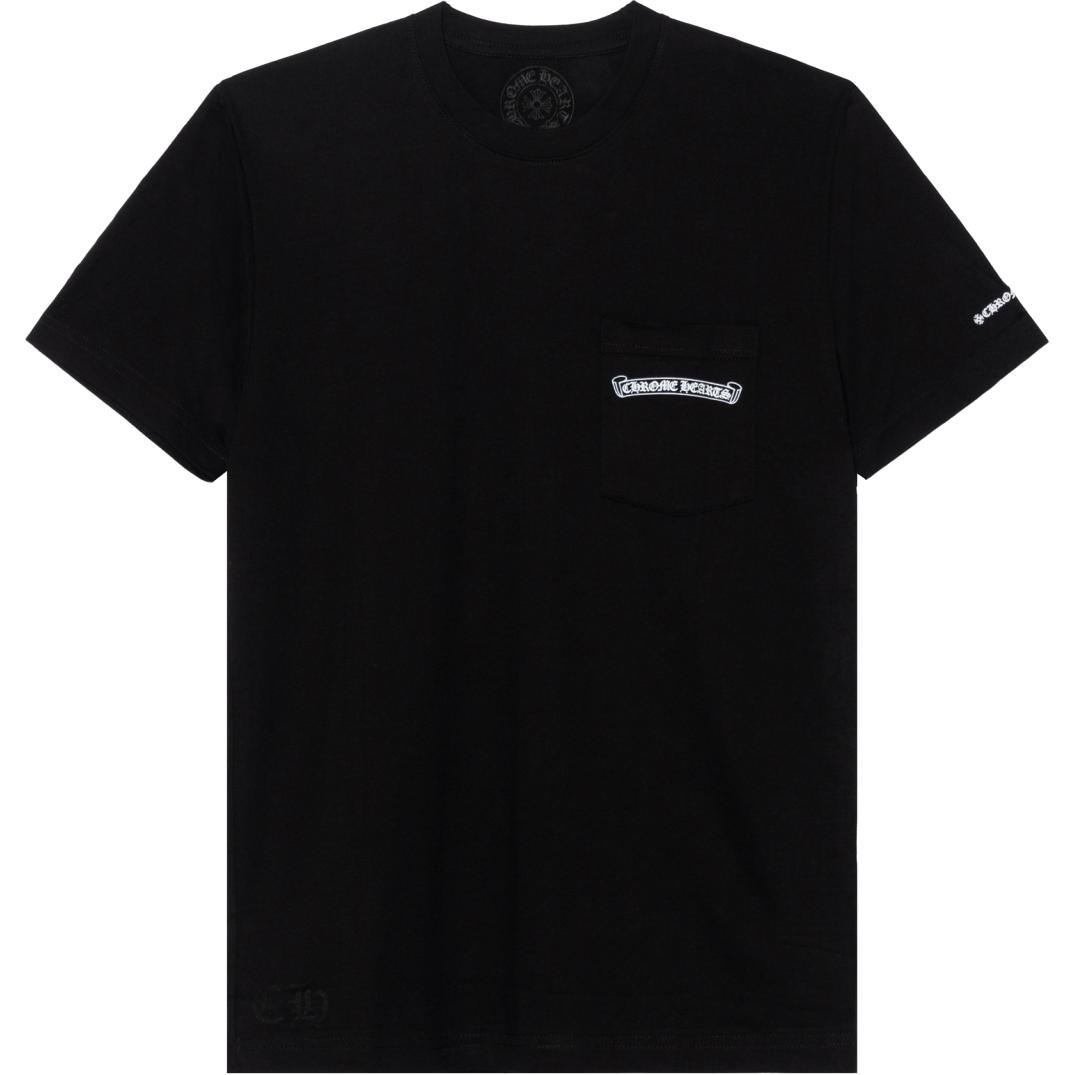 Chrome Hearts Scroll Label Unisex Black Short Sleeve T-Shirt CH-061