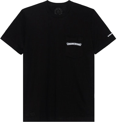 Chrome Hearts Scroll Label Unisex Hitam Kaos Lengan Pendek CH-061 Buy Chrome Hearts Scroll Label Unisex Hitam Kaos Lengan Pendek CH-061