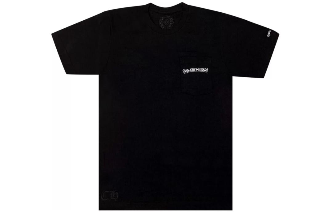 Order Chrome Hearts Scroll Label Unisex Hitam Kaos Lengan Pendek CH-061
