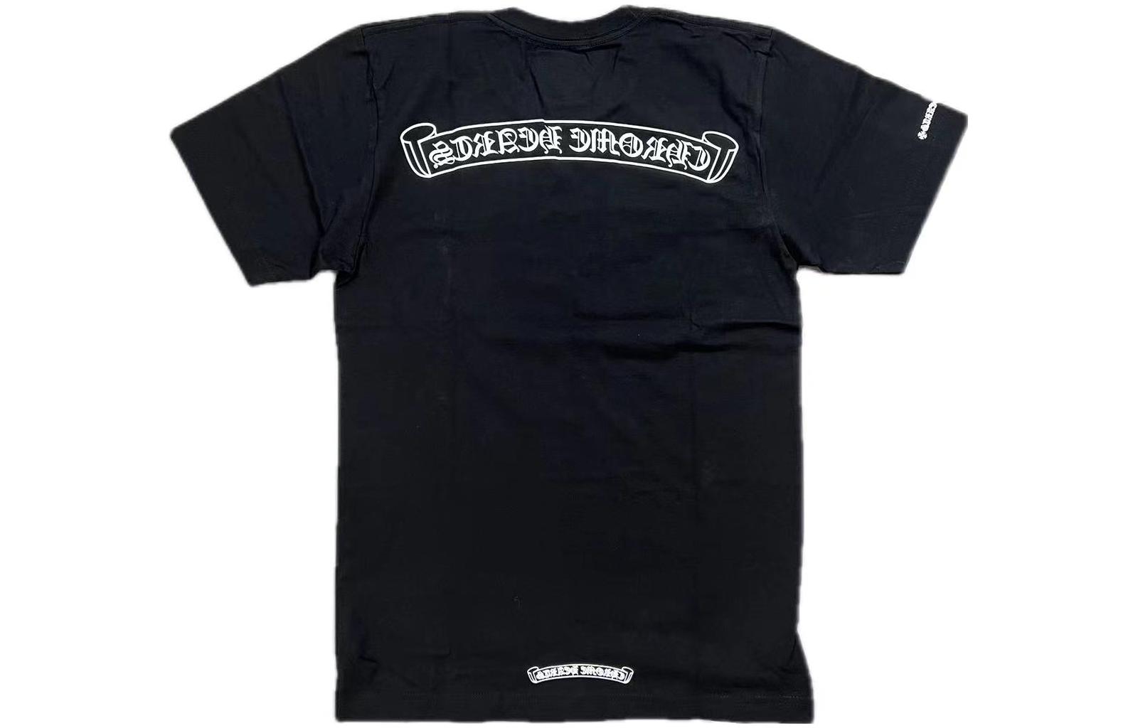 Lookbook Chrome Hearts Scroll Label Unisex Hitam Kaos Lengan Pendek CH-061