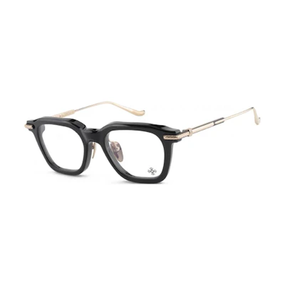 Chrome Hearts Sculpted 925 Silver Black Square Optical Glasses Unisex Couple Style CUMPTION-A-BK-GP