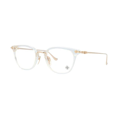 Chrome Hearts SHAGASS Oval Optical Glasses Gold Unisex Frame Couple Style. SHAGASS-CRYS/GP