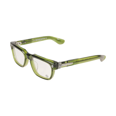 Chrome Hearts Side Logo Square Optical Glasses Unisex Green Frame Pen 15-DOLV