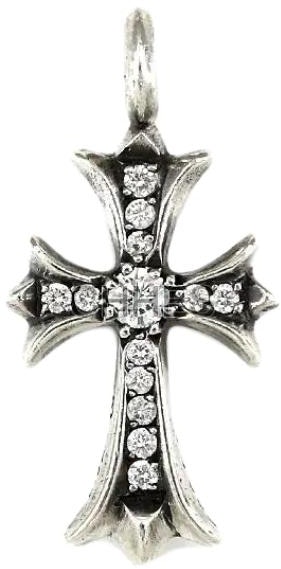chrome-hearts-silver-925-diamond-cross-pendant-unisex-couple-style-tiny-ch-croos
