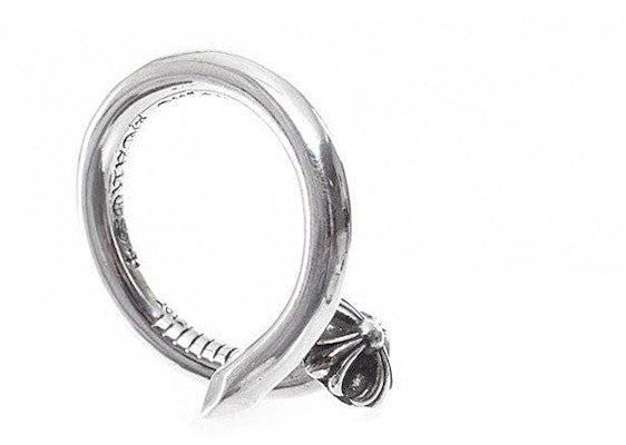 Chrome Hearts Silver Cross Nail Ring, Unisex Couples' Edition. CH-JZ-391 Lookbook Chrome Hearts Silver Cross Nail Ring, Unisex Couples' Edition. CH-JZ-391
