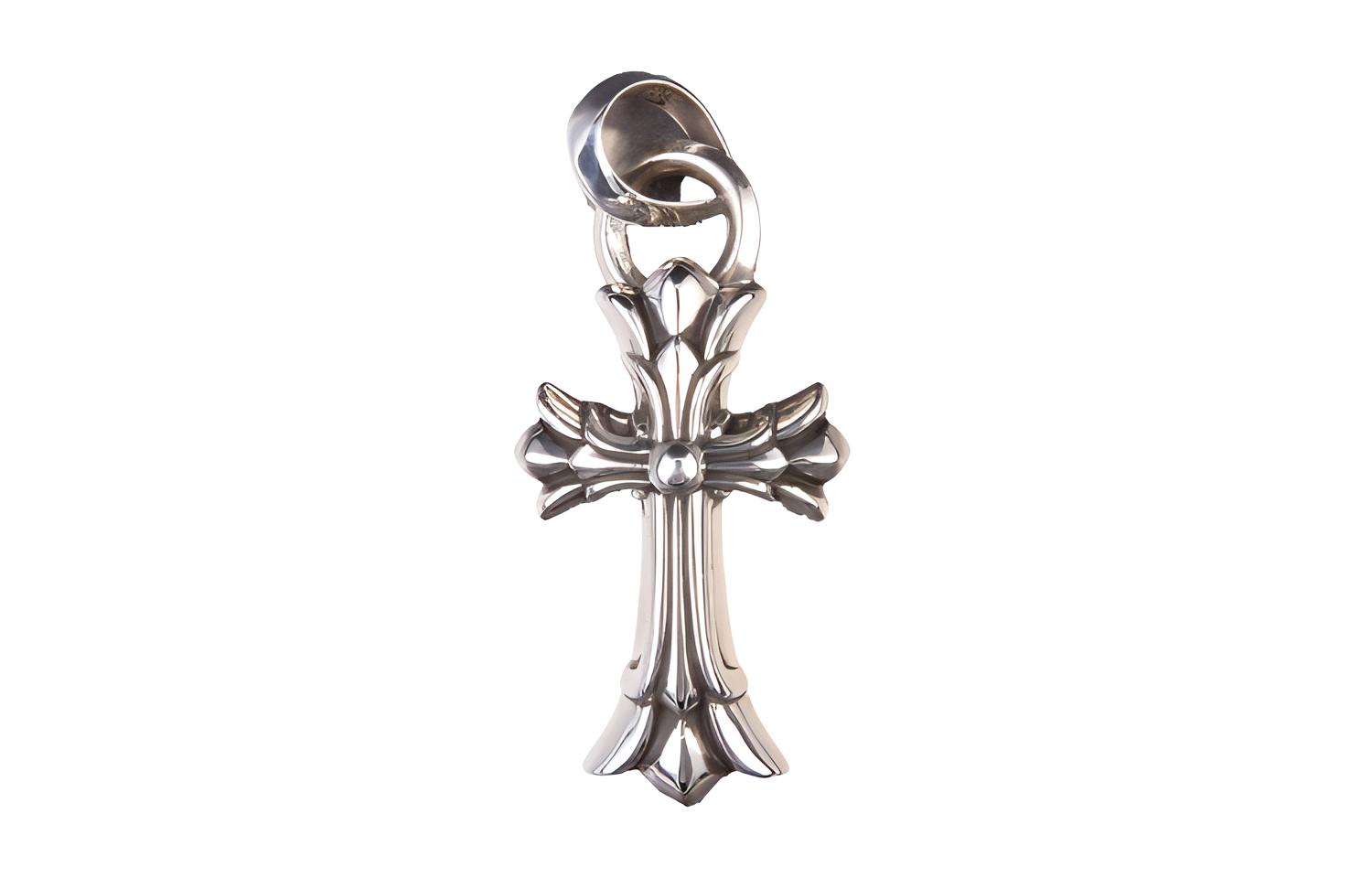 Chrome Hearts Silver Double Cross Teardrop Keychain Unisex Couple Design. CH-925