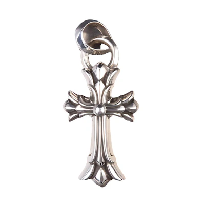 Chrome Hearts Silver Double Cross Teardrop Keychain Unisex Couple Design. CH-925