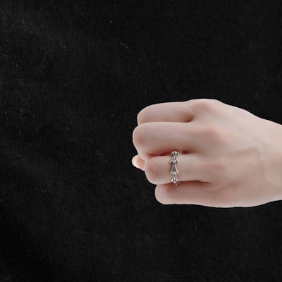 Chrome Hearts Silver Fishbone Wreath 925 Ring Unisex Couple's Edition CH-JZ-525 Purchase Chrome Hearts Silver Fishbone Wreath 925 Ring Unisex Couple's Edition CH-JZ-525