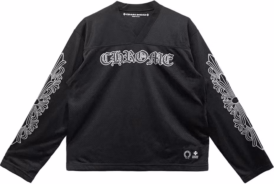 chrome-hearts-silver-flower-arm-long-sleeve-black-hockey-jersey-unisex-tee-ch-196637
