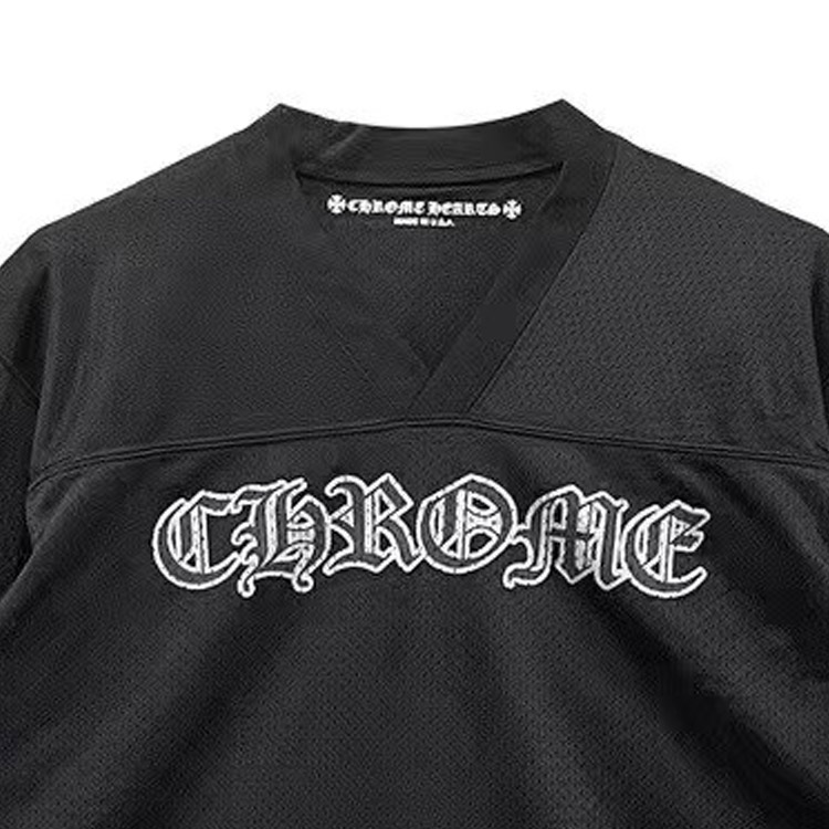 Sizing Chrome Hearts Bunga Perak Lengan Panjang Hitam Jersey Unisex. CH-196637
