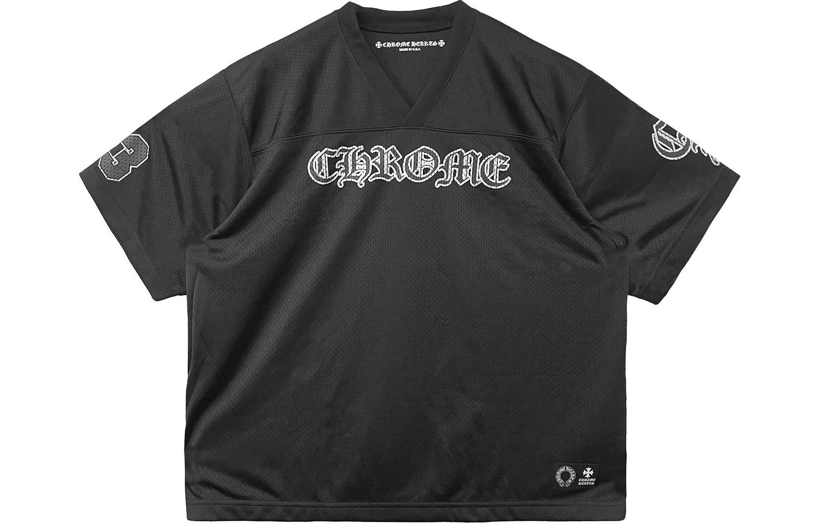 Chrome Hearts Silver Logo Hockey Jersey T-Shirt Unisex Black. CH-20231186