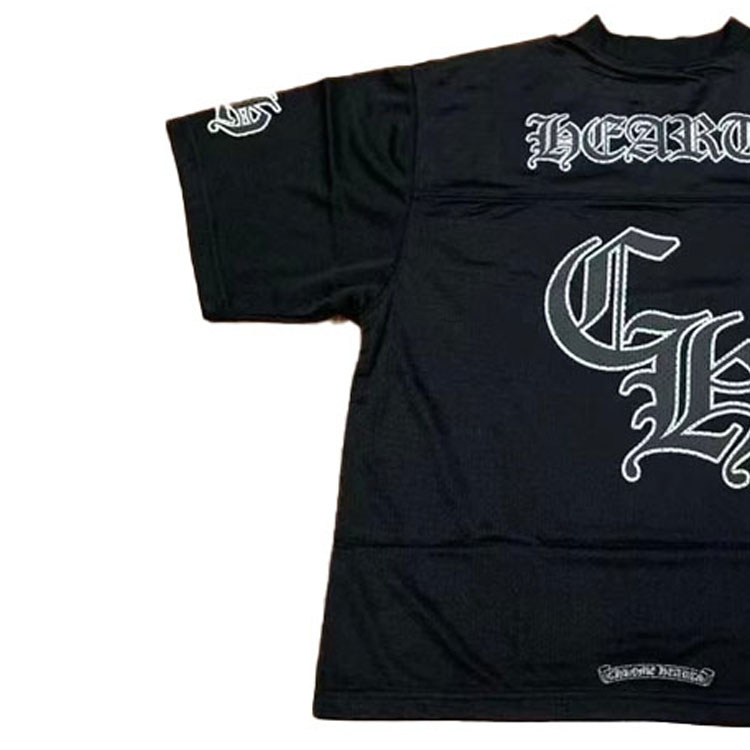 Purchase Chrome Hearts Kaos Jersey Hockey Unisex Logo Perak Warna Hitam. CH-20231186