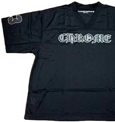 Chrome Hearts Kaos Jersey Hockey Unisex Logo Perak Warna Hitam. CH-20231186 Sizing Chrome Hearts Kaos Jersey Hockey Unisex Logo Perak Warna Hitam. CH-20231186