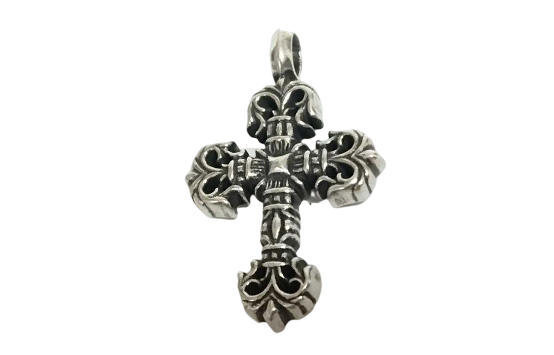 Lookbook Chrome Hearts 简约925纯银吊坠 男女同款 小号 - 银色时尚配饰 filigree charm