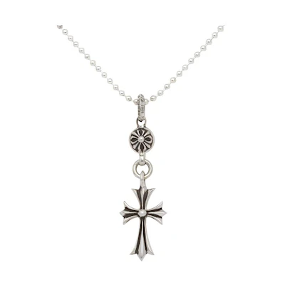 Chrome Hearts Single Ball Cross 925 Silver Pendant Necklace Silver Mens
