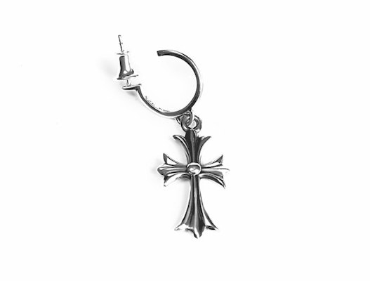 Chrome Hearts Small Cross Hoop Single Earring 925 Silver Unisex Pair. DSC08848 Buy Chrome Hearts Small Cross Hoop Single Earring 925 Silver Unisex Pair. DSC08848