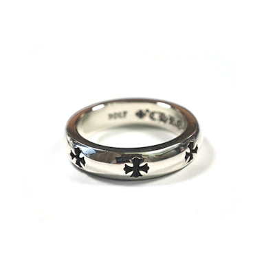 Chrome Hearts Smooth Cross 925 Silver Ring Unisex Couple Style Silver. CH0014280