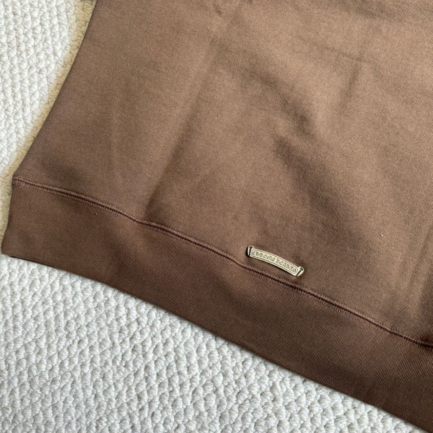 Chrome Hearts Solid Logo Embroidered Brown Crewneck Short Sleeve T-Shirt SS24 . CH-2024-9994 圖 5