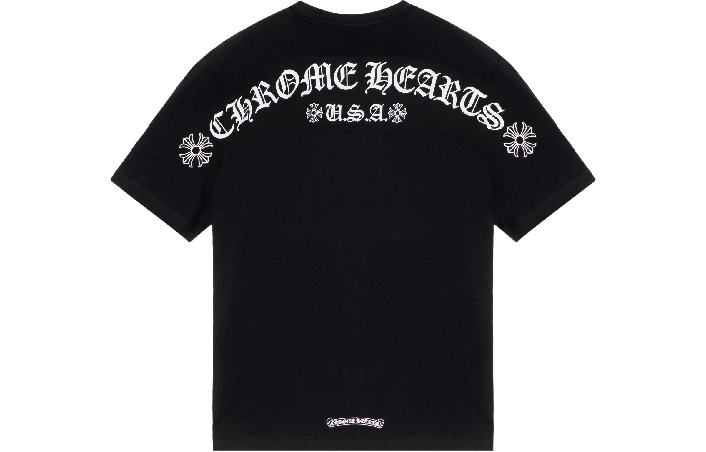Chrome Hearts SS21 Black Unisex Letter Print Crewneck T-Shirt. CH-467