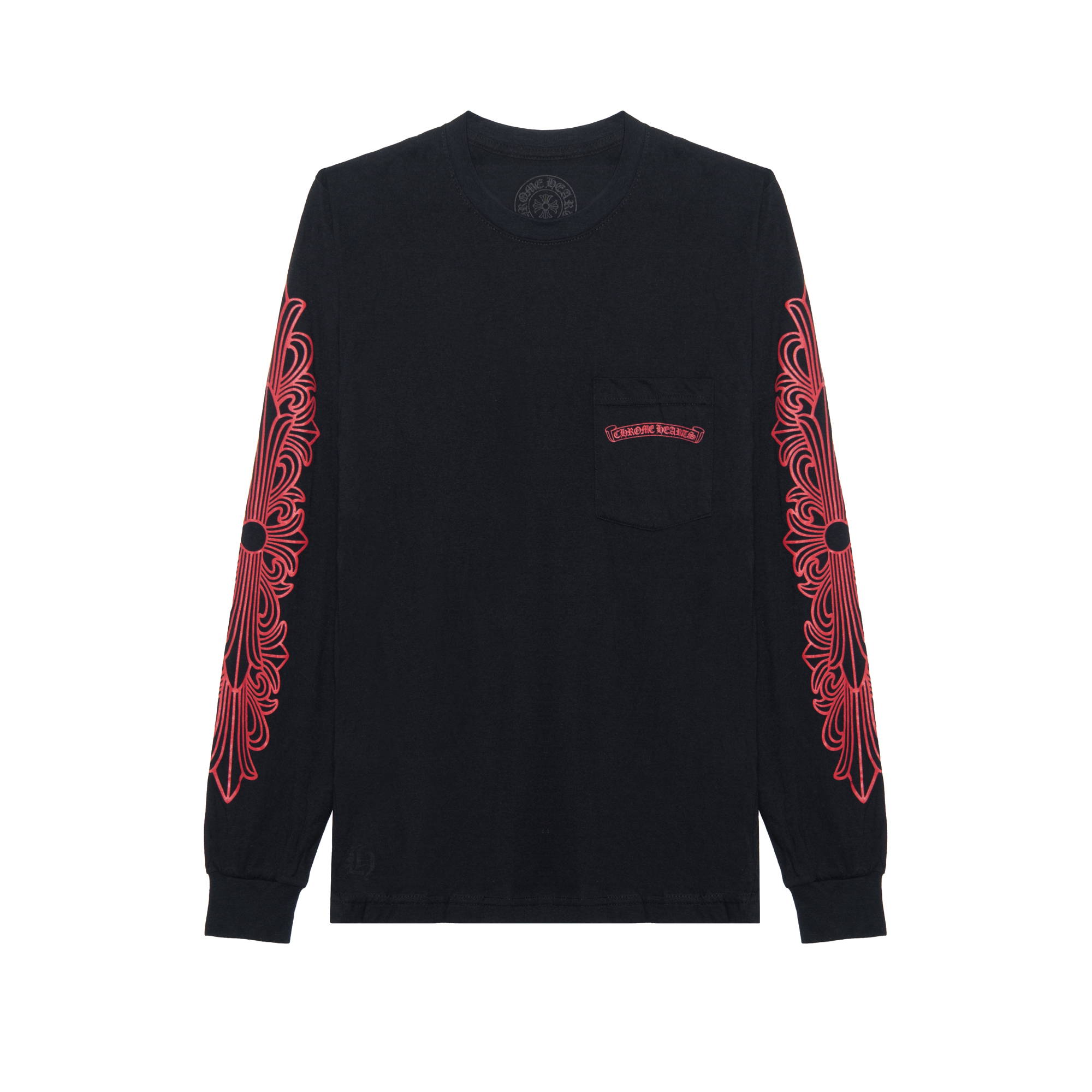 Chrome Hearts SS22  Black Floral Sleeve Long Sleeve T-Shirt. CH-2022343
