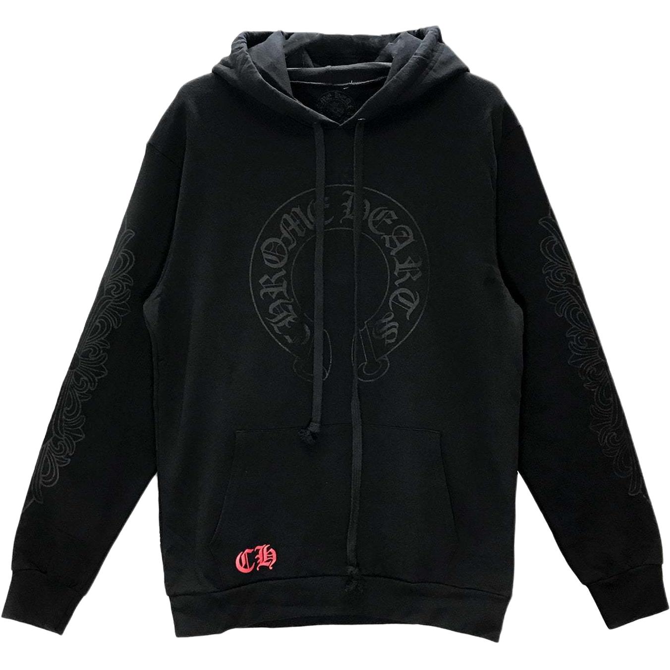 Chrome Hearts SS22 Black Hoodie with Lips Logo Emboss for Men CH-2022341