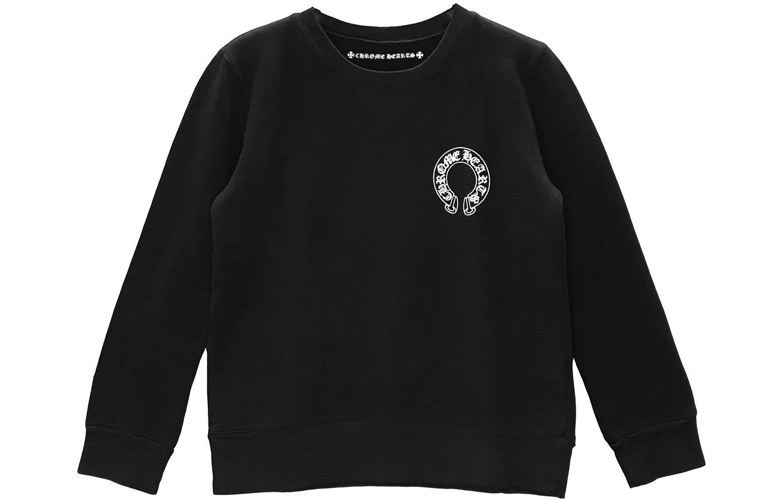 Lookbook Chrome Hearts SS22几何图案标志印花黑色圆领卫衣男女款 CH-2022422