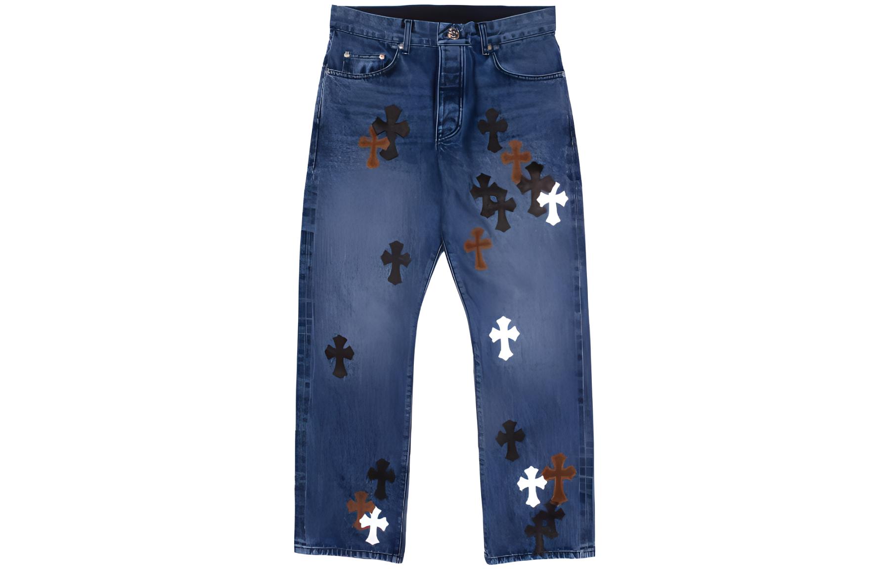 Chrome Hearts SS23  Cross Patch Denim Jeans Blue CH-202321901