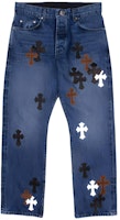 Chrome Hearts SS23 Cross Patch Denim Jeans Blue CH-202321901 Chrome Hearts SS23 Cross Patch Denim Jeans Blue CH-202321901