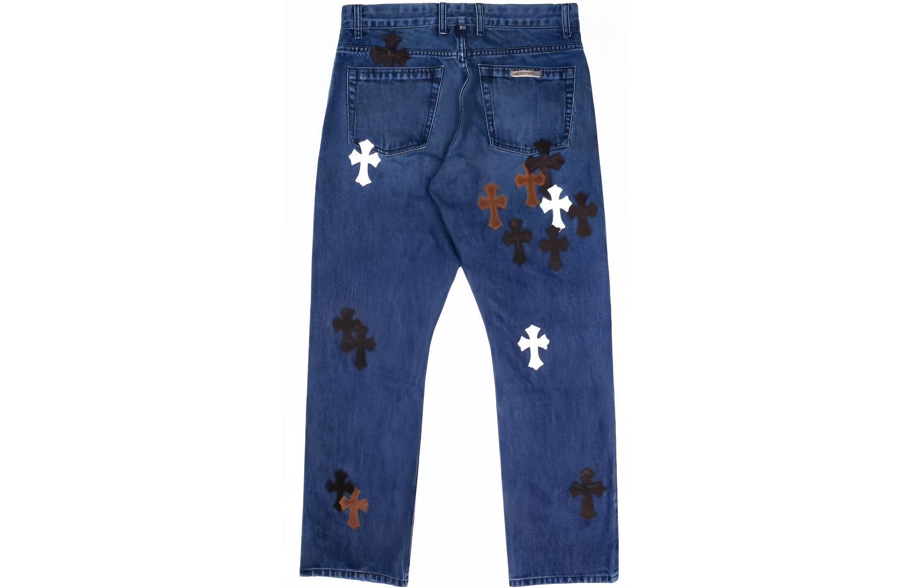 Lookbook Chrome Hearts SS23  Cross Patch Denim Jeans Blue CH-202321901