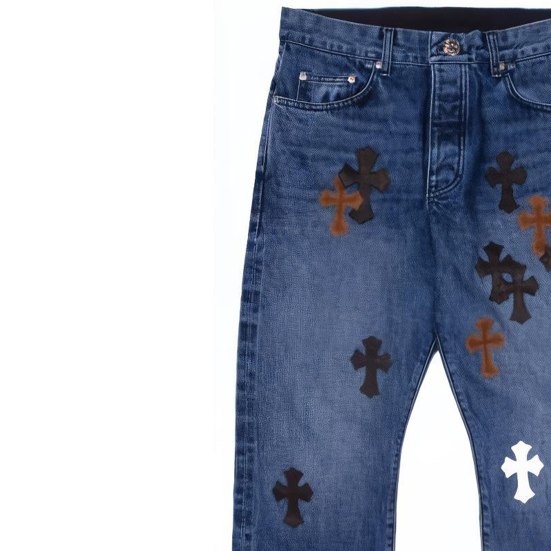 Purchase Chrome Hearts SS23  Cross Patch Denim Jeans Blue CH-202321901
