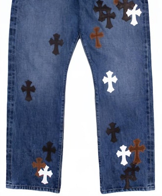 Chrome Hearts SS23 Cross Patch Denim Jeans Blue CH-202321901 Sizing Chrome Hearts SS23 Cross Patch Denim Jeans Blue CH-202321901