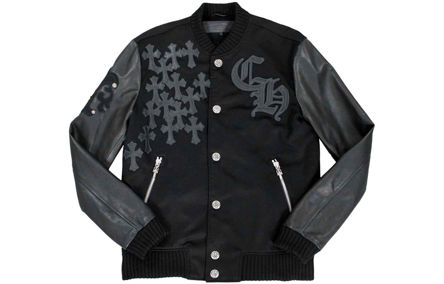 Chrome Hearts SS23 Black Cross Print Baseball Jacket Outerwear CH-000096