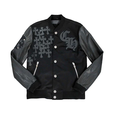 Chrome Hearts SS23 Black Cross Print Baseball Jacket Outerwear CH-000096