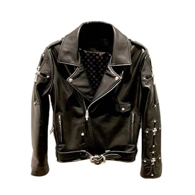 Chrome Hearts SS23 Black Cross Zip Jacket Unisex Basic Lapel Style CH-202300003