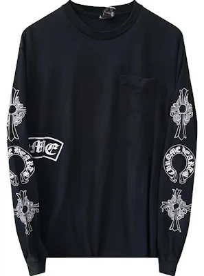 Chrome Hearts SS23 黑色馬蹄標誌圖案長袖衛衣 男女適用 CH-20231340 Buy Chrome Hearts SS23 黑色馬蹄標誌圖案長袖衛衣 男女適用 CH-20231340