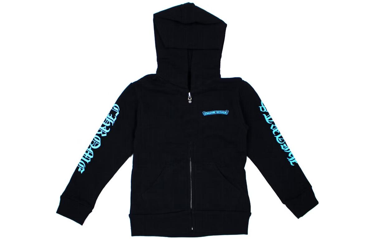 Chrome Hearts SS23 Black Zip-Up Hoodie with Logo Print for Men CH-000061