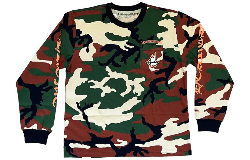 Chrome Hearts SS23 Camo Letter Print Long Sleeve Tee Men’s Multi-Color CH-00005