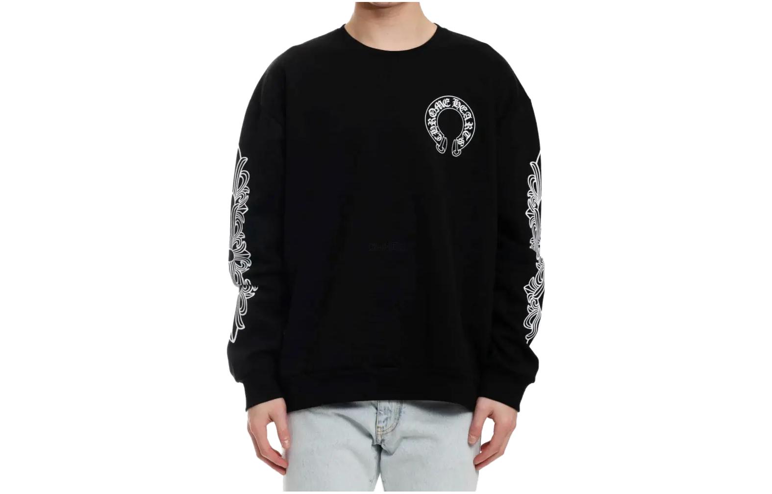Order Chrome Hearts SS23 Sweatshirt Logo Cross Unisex Hitam Graphic CH-20230316