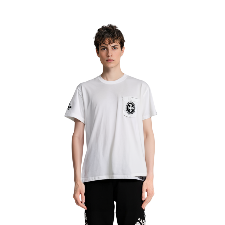 Shop Chrome Hearts SS23 Geometric Logo Graphic White  Short-Sleeve T-Shirt CH-0000113