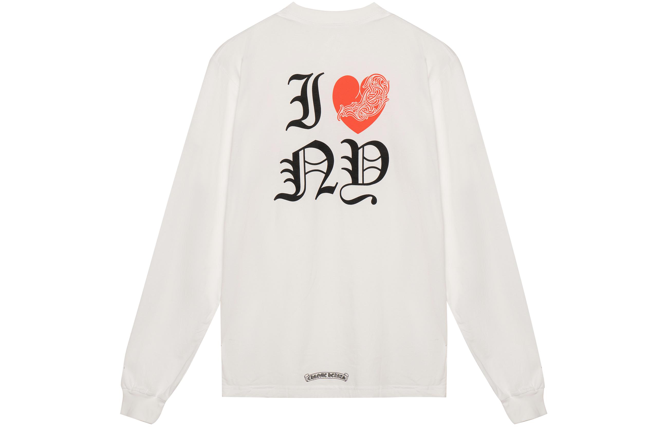 Lookbook Chrome Hearts SS23 圖案印花白色長袖圓領T恤 男款 CH-2023-5734