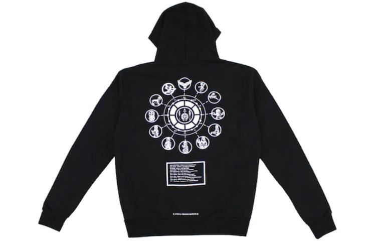 Chrome Hearts SS23 Letter Print Zip Hoodie Black Mens CH-000045