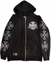 Chrome Hearts SS23 Logo Hoodie Black Zip-Up Sweatshirt CH-0000110 Chrome Hearts SS23 Logo Hoodie Black Zip-Up Sweatshirt CH-0000110