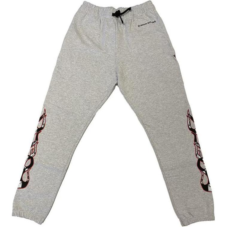 Chrome Hearts SS23 Logo Jogger Pants Drawstring Knit Mid-Waist Grey . CH-000015