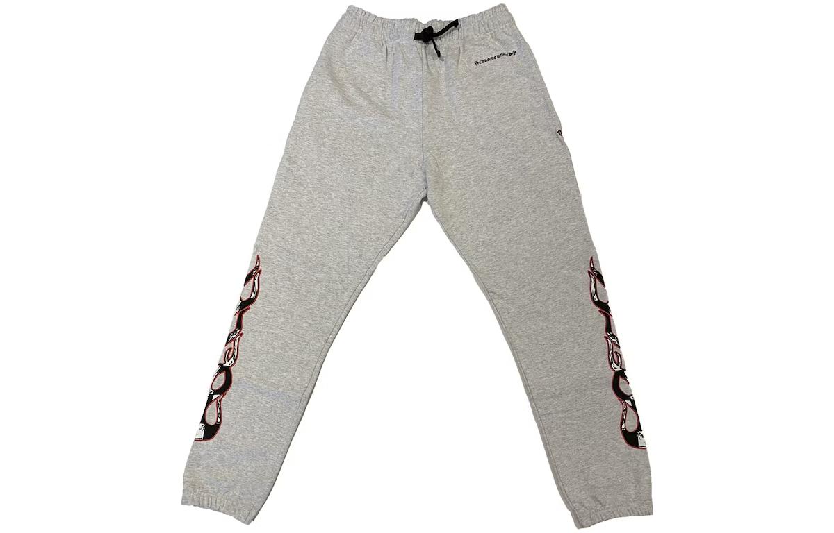 Order Chrome Hearts SS23 標誌抽繩中腰針織灰色慢跑褲。 CH-000015